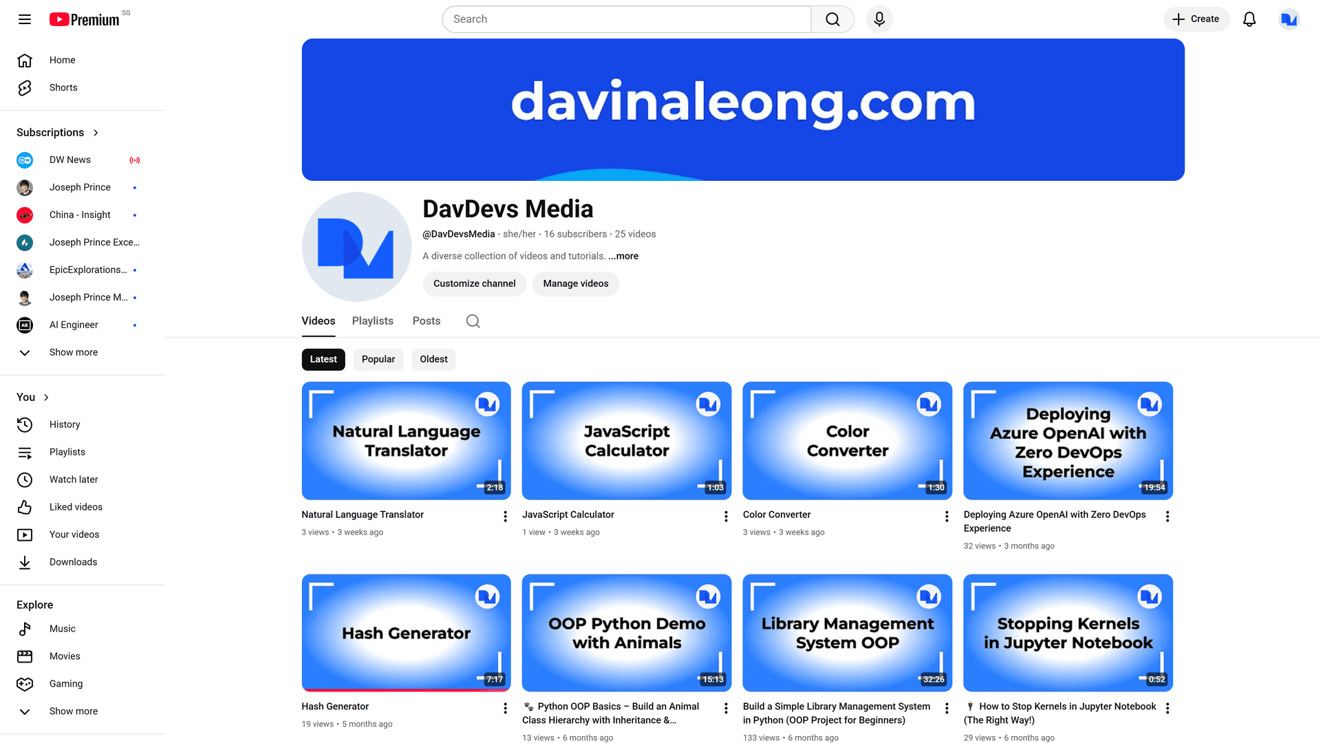 Dav/Devs Media - My YouTube Channel