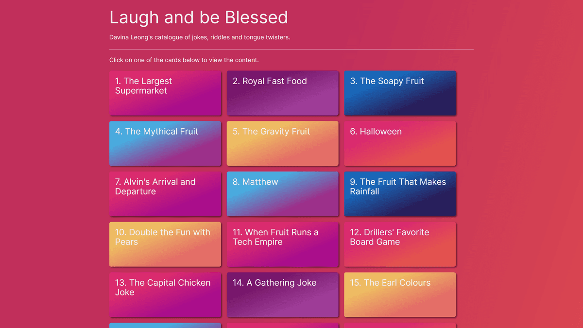 Laugh and be Blessed